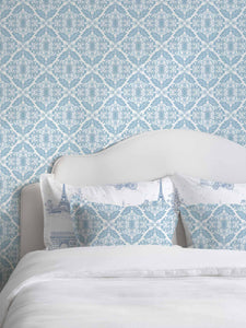 Ice Blue Filigree Indoor Fabric