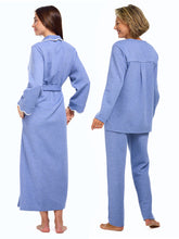 Load image into Gallery viewer, Blue Quilted Bundle: Robe + Loungewear Set
