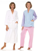 Load image into Gallery viewer, Gingham Bundle: Pajamas + White French Terry Robe
