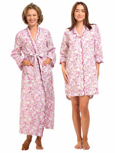 Pink Butterfly Bundle: Classic Robe + Nightshirt