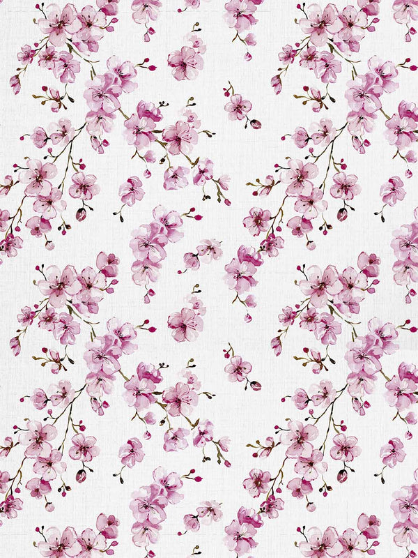 Cherry Blossom Grasscloth Wallpaper