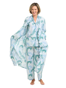 Feather Print Classic Robe