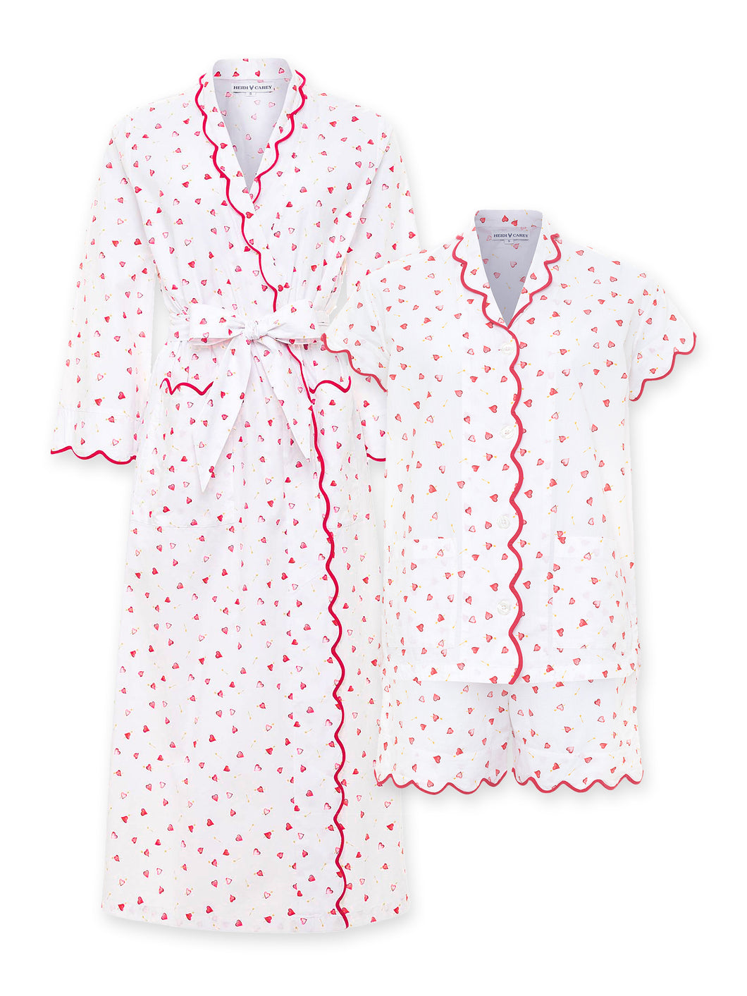 Hearts & Arrows Bundle: Classic Robe + Pajamas with Shorts