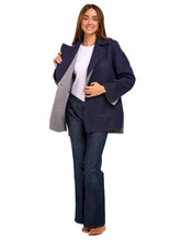 Load image into Gallery viewer, Navy/Grey Reversible Alpaca Jacket
