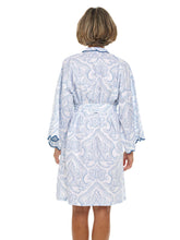 Load image into Gallery viewer, Blue Paisley Short Kimono Robe
