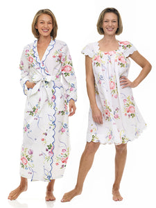Lila Rose Bundle: Classic Robe + Cap Sleeve Short Nightgown