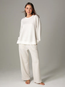 Oatmeal Quilted Loungewear Set