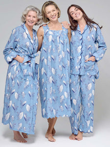Blue Lily of the Valley Gathered Nightgown