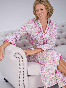 Pink Butterfly Print Classic Robe