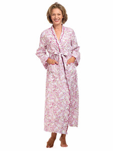 Pink Butterfly Print Classic Robe