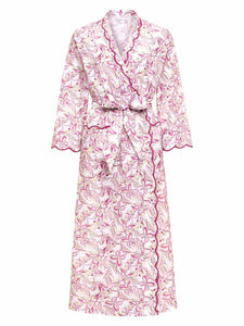 Pink Butterfly Print Classic Robe