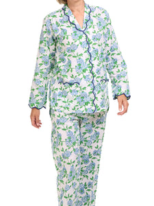 Hydrangea Suvin Pajamas with Scalloping