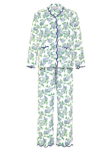 Hydrangea Suvin Pajamas with Scalloping