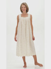 Load and play video in Gallery viewer, Beige Filigree Gathered Nightgown
