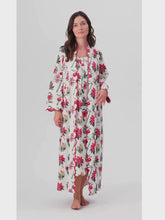 Load and play video in Gallery viewer, Christmas Floral Bundle: Classic Robe + Gathered Nightgown

