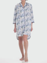 Load and play video in Gallery viewer, Blue Floral Nightshirt

