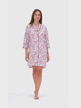 Load and play video in Gallery viewer, Pink Butterfly Print Nightshirt
