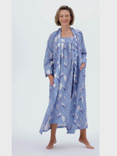 Load and play video in Gallery viewer, Blue Lily-of-the-Valley Bundle: Classic Robe + Gathered Nightgown
