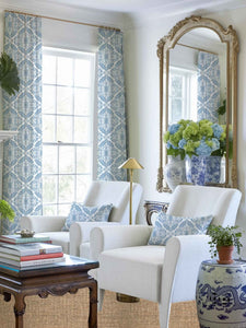 Ice Blue Filigree Indoor Fabric