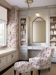 Cherry Blossom Grasscloth Wallpaper