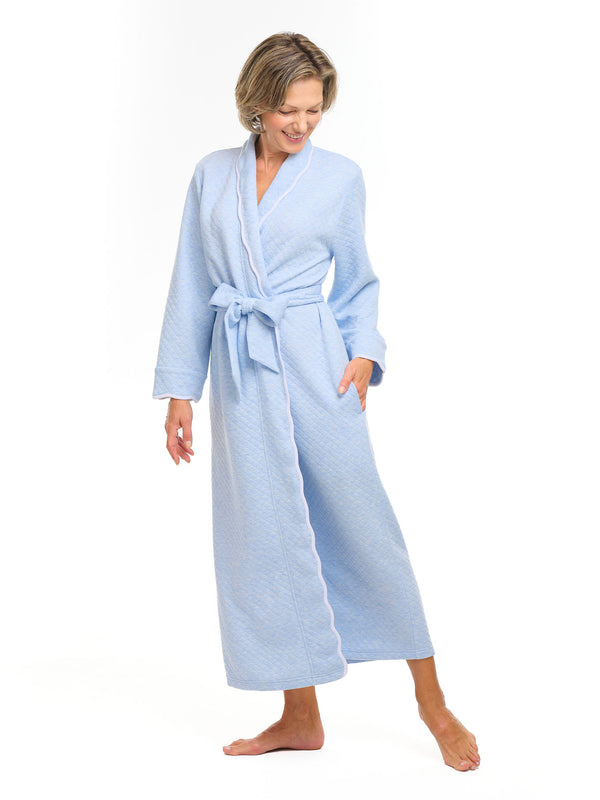 Ice Blue Quilted Classic Robe