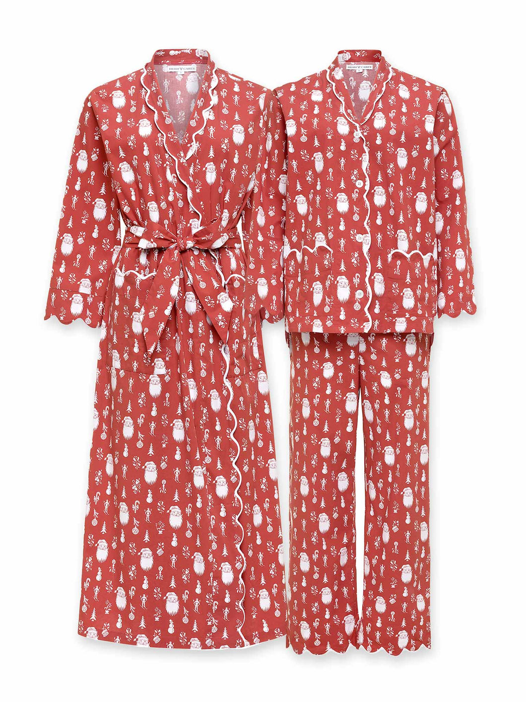 Santa Print Bundle: Classic Robe + Pajamas