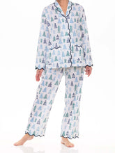 Load image into Gallery viewer, Blue/Green Pagoda Pajamas
