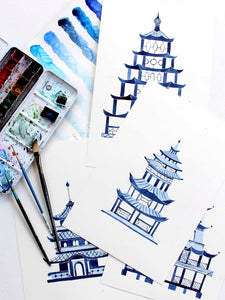 Pagoda Print Nightshirt