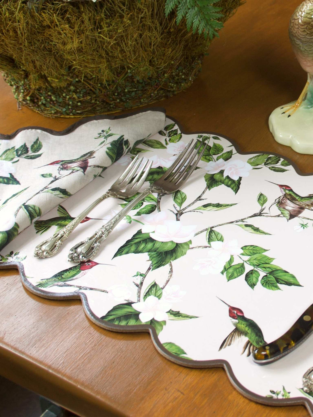 Tan Hummingbird Cork Backed Placemats (set of 4) Heidi Carey