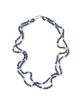Load image into Gallery viewer, Two Strand Kyanite Necklace with Freshwater Pearls
