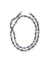 Load image into Gallery viewer, Carved Dumortierite Necklace with Gold Accents
