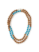 Load image into Gallery viewer, Walnut Wood and Turquoise Necklace
