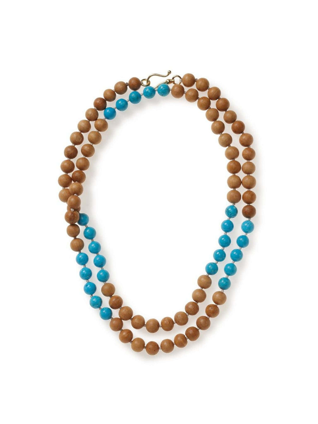 Walnut Wood and Turquoise Necklace