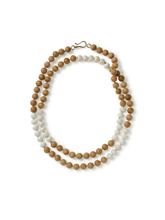 Load image into Gallery viewer, Walnut Wood and Bone Wrap-around Necklace
