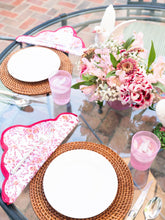 Load image into Gallery viewer, Pink Floral Scalloped Napkins (set of 4)
