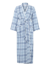 Load image into Gallery viewer, Elegant Blue Flannel Classic Robe
