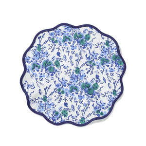 Blue Floral Scalloped Circle Placemat - Heidi Carey