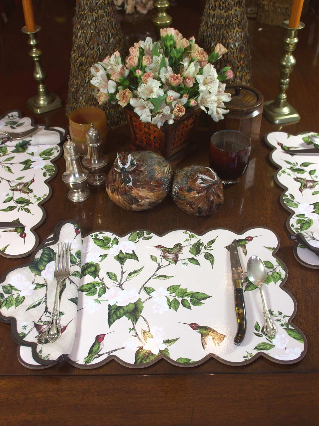 Tan Hummingbird Cork Backed Placemats (set of 4) Heidi Carey