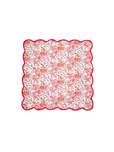 Pink Floral Scalloped Napkins (set of 4)