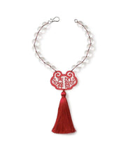 Load image into Gallery viewer, Crystal Quartz Red Good Fortune Necklace with Tassel - Heidi Carey

