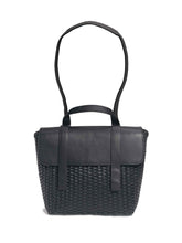Load image into Gallery viewer, Black Leather Woven Freehand Bag
