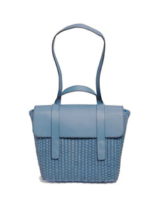 Blue Woven Leather Freehand Bag