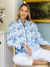 Load image into Gallery viewer, Blue Floral Fleece Jacket
