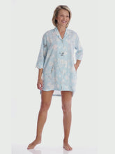 Load and play video in Gallery viewer, Pale Blue Gardenia Scalloped Nightshirt
