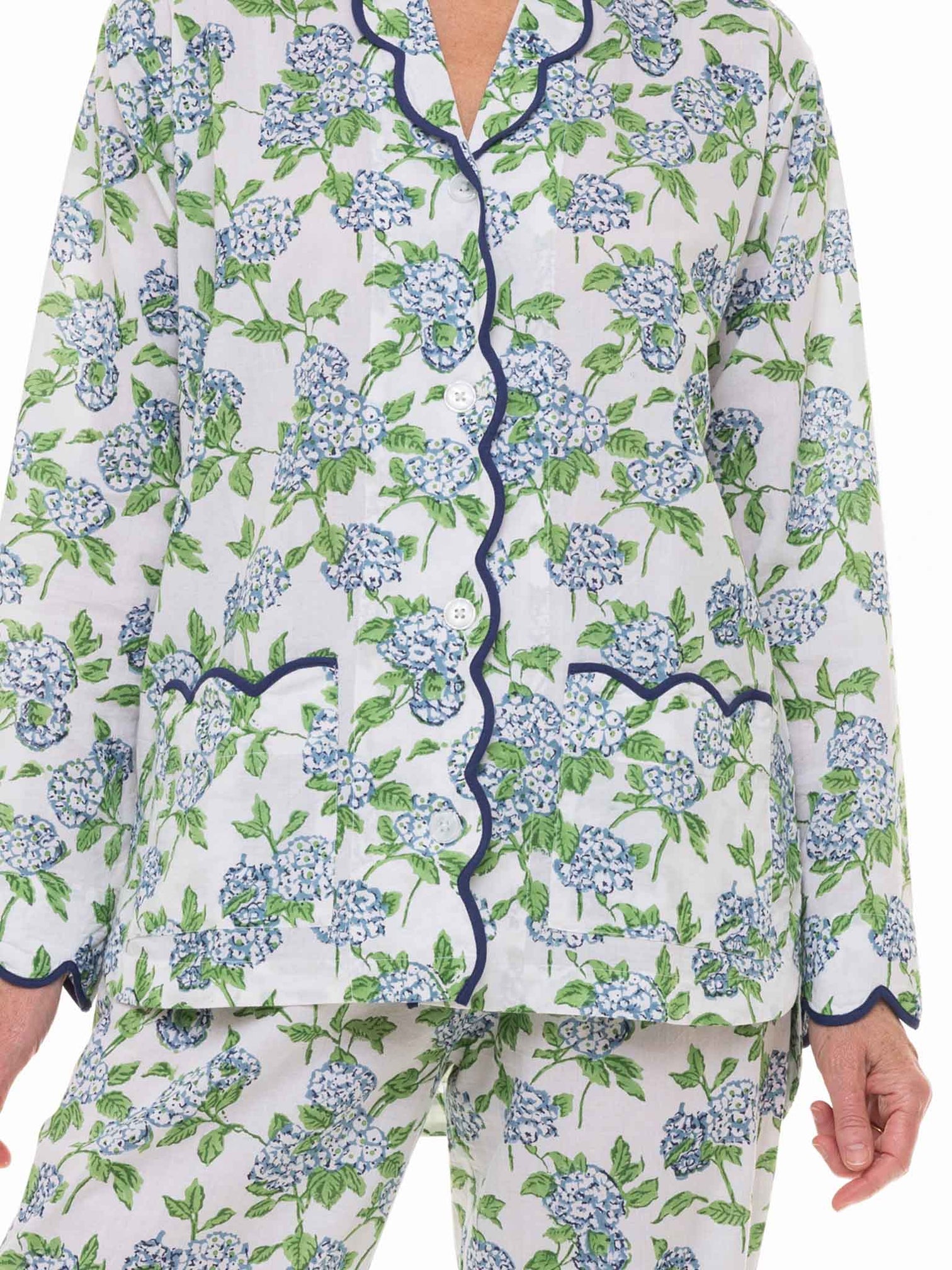 Hydrangeas - Zip Convertible Pajamas w/ Ruffles