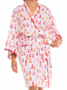 Pink Pagoda Short Classic Robe
