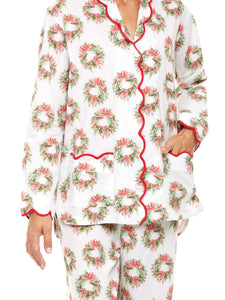 Holiday Wreath Print Pajamas